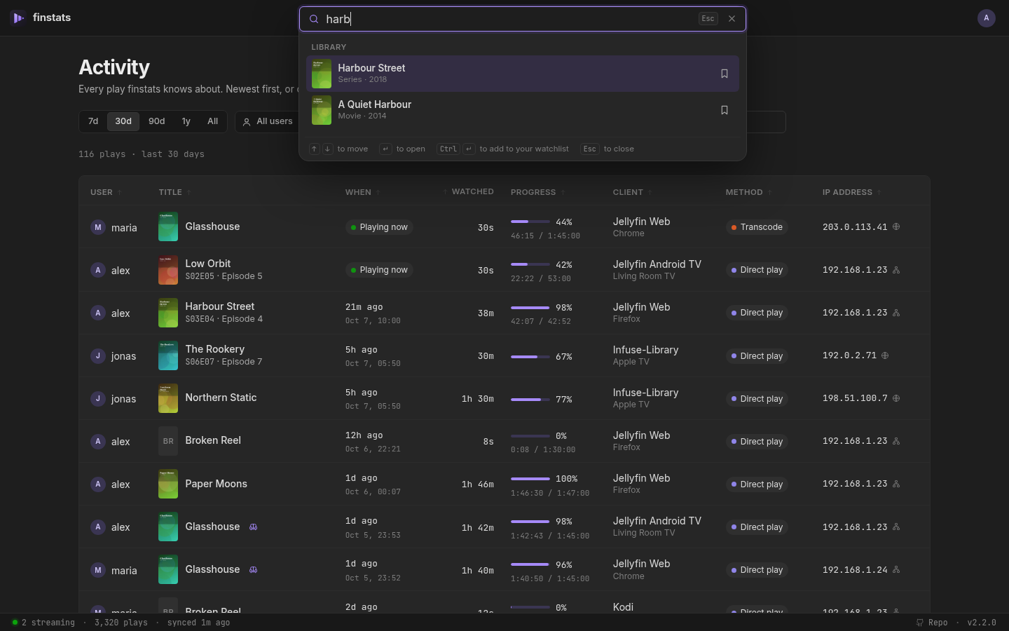 The command bar, open menu