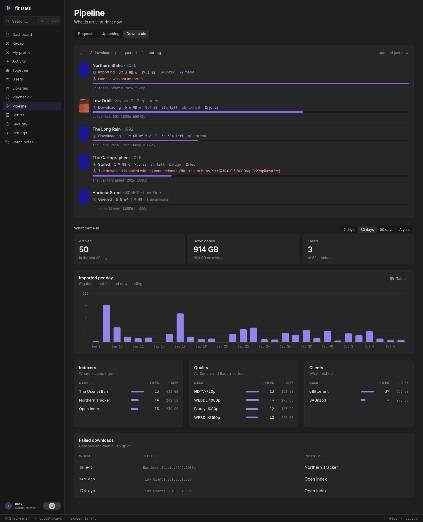 Pipeline: downloads, on a desktop