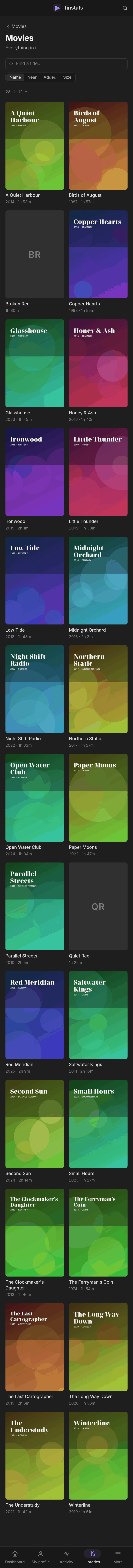 A library's titles, on a phone